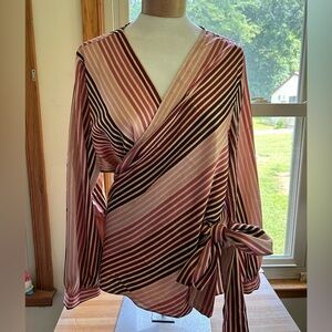 Vince Camuto rose striped wrap blouse, women’s size XXL